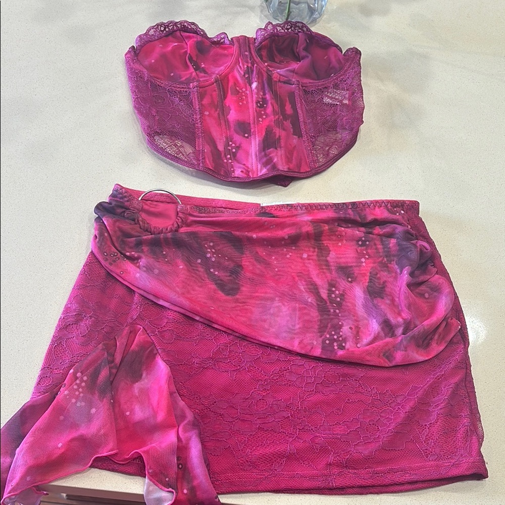 Fashion Nova Pink Skirt Set